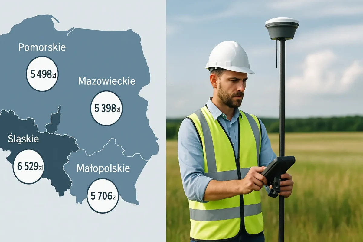 roznice w cenach uslug geodezycjnych na podstawie 4 rejonow w Polsce Od geodetów dla geodetów
