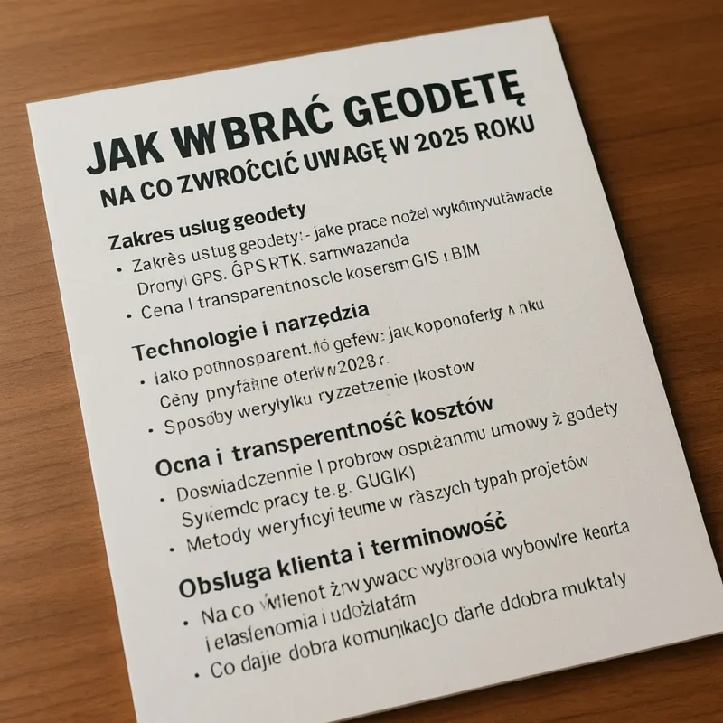 jak wybrać geodetę