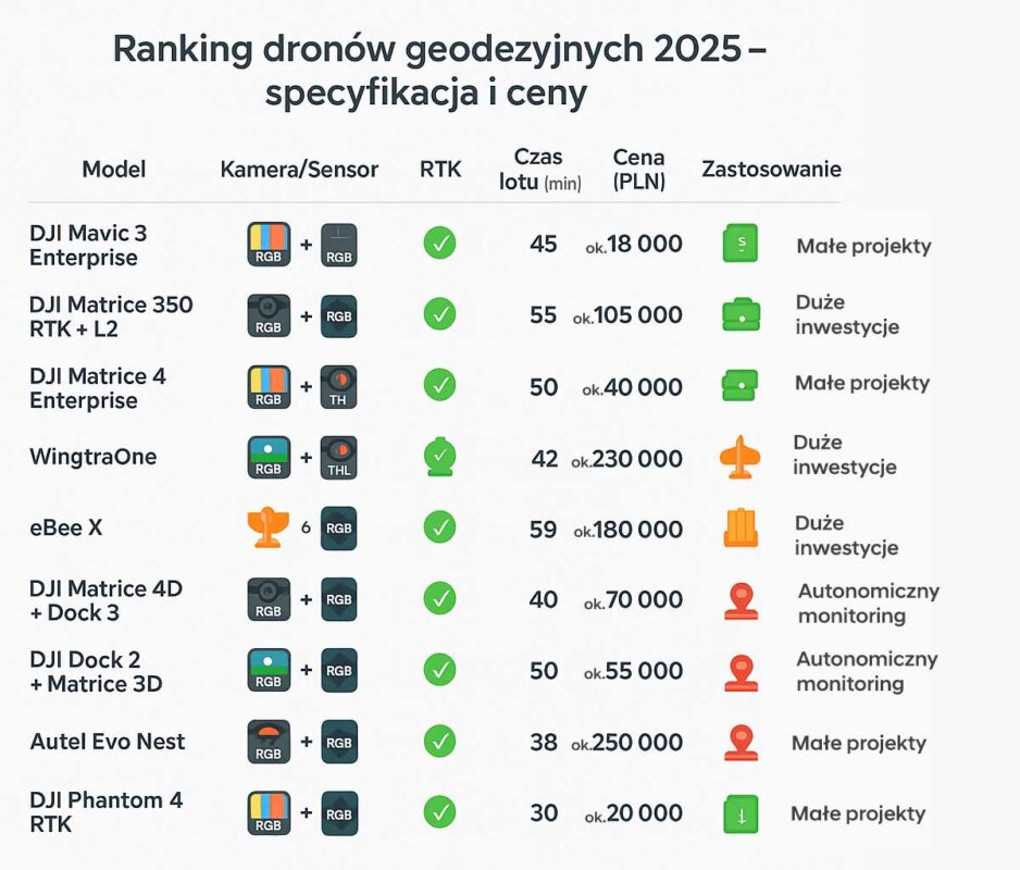 porownanie dronow do geodezji Od geodetów